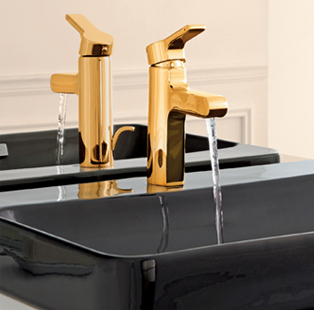Perfect Finish:  8 glowing golden fixtures for a luxurious bathroom