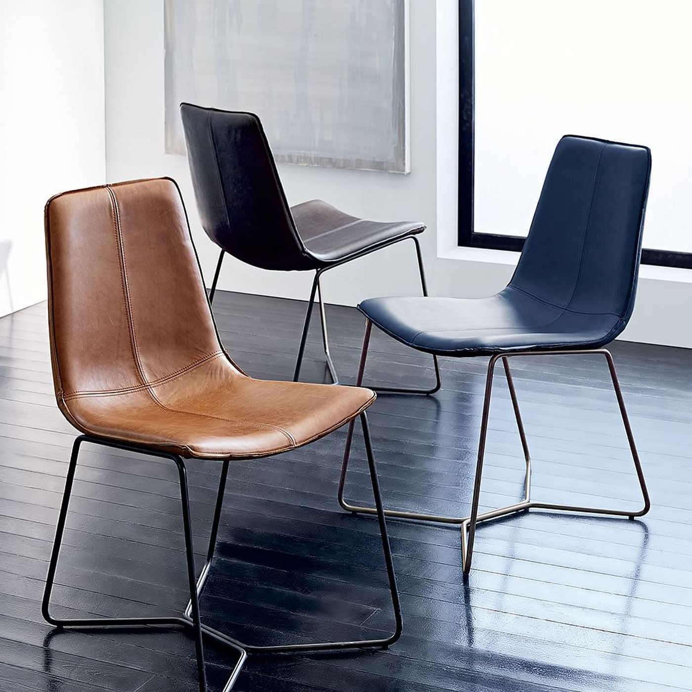 Slope Leather Dining Chair