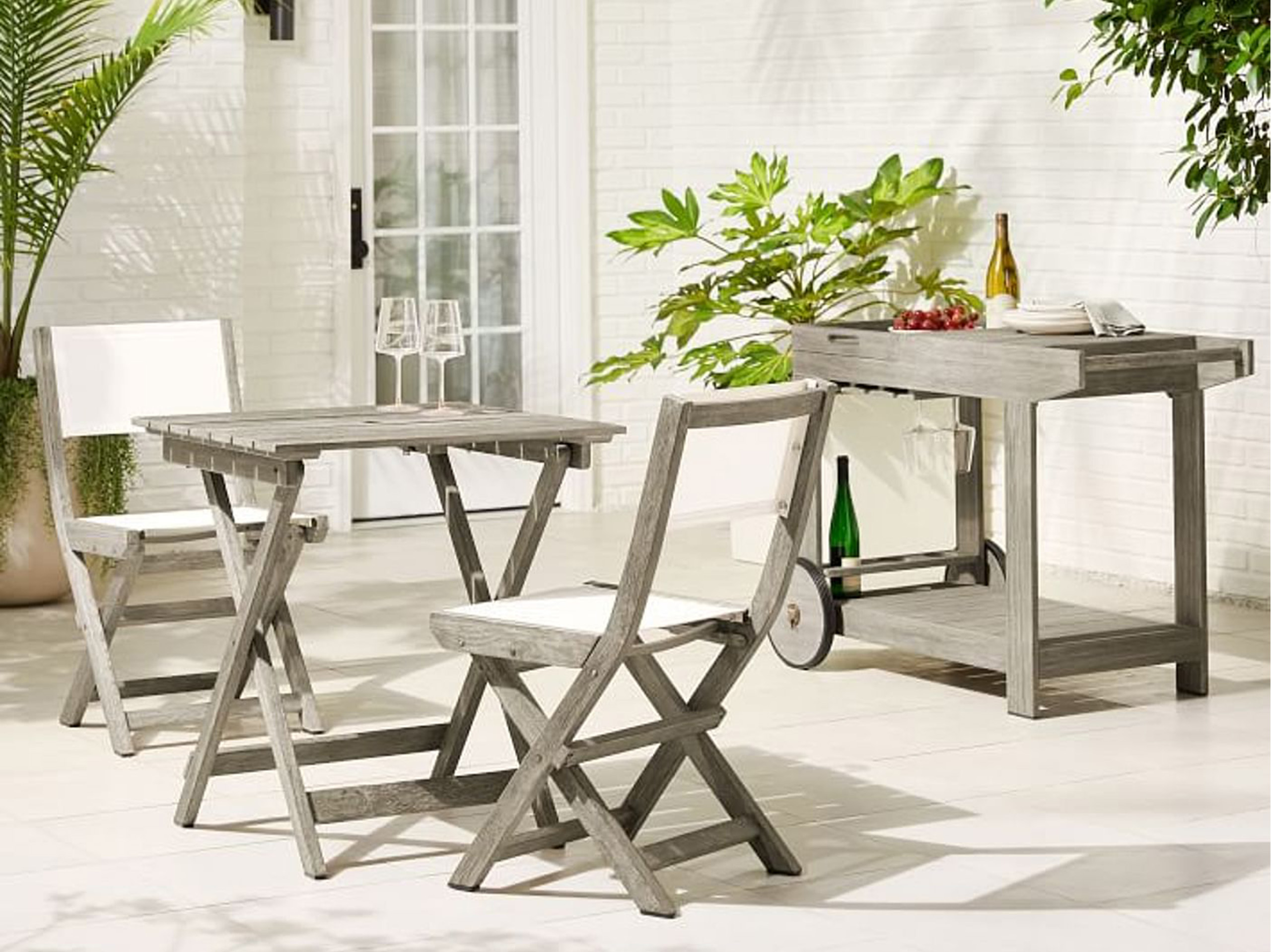Portside Outdoor Folding Bistro Chairs and Table