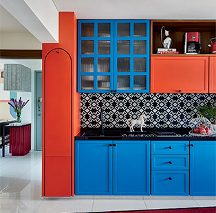 Cook up a vibrant visual story inspired by our edit of contemporary and colourful kitchens