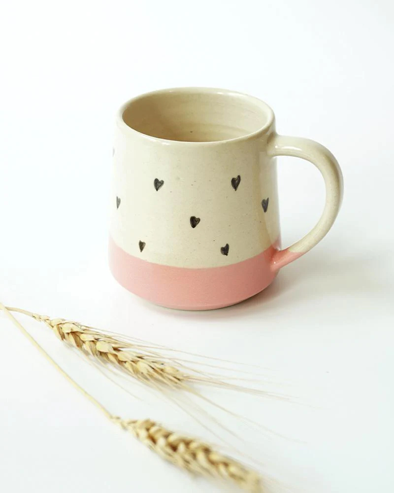 Happy Heart Coffee Mug, Pink