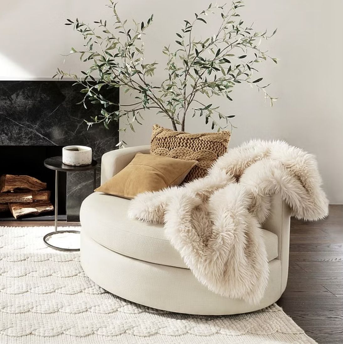 Faux Real Fur Throw