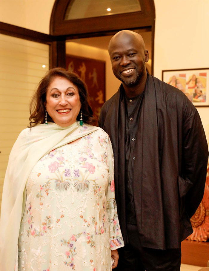 Kiran nadar with sir david adjaye; KNMA New delhi museum