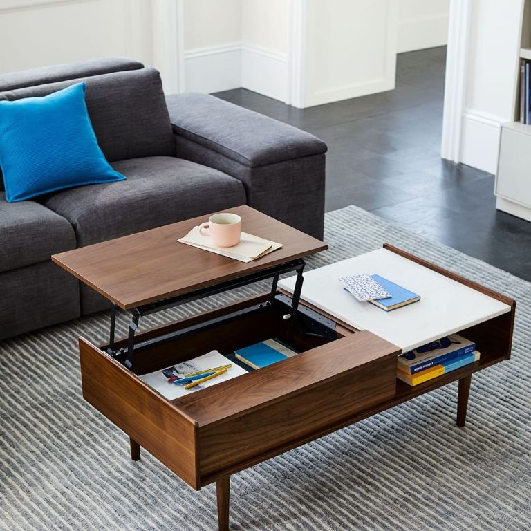 Mid-Century Pop Up Storage Coffee Table