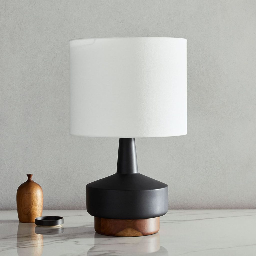 Wood & Ceramic Table Lamp
