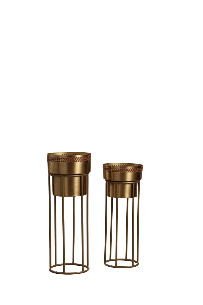GOLD WEAVE PLANTER - Elle Decor