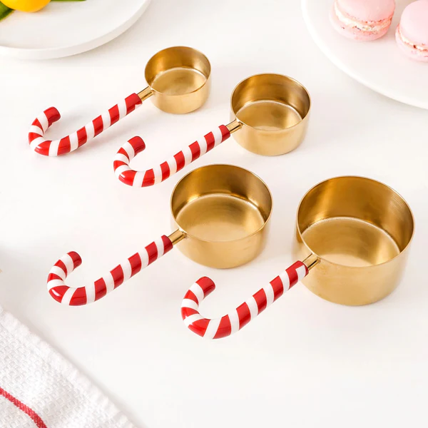 Set Of 4 Candy Stick Measuring Cups Gold 