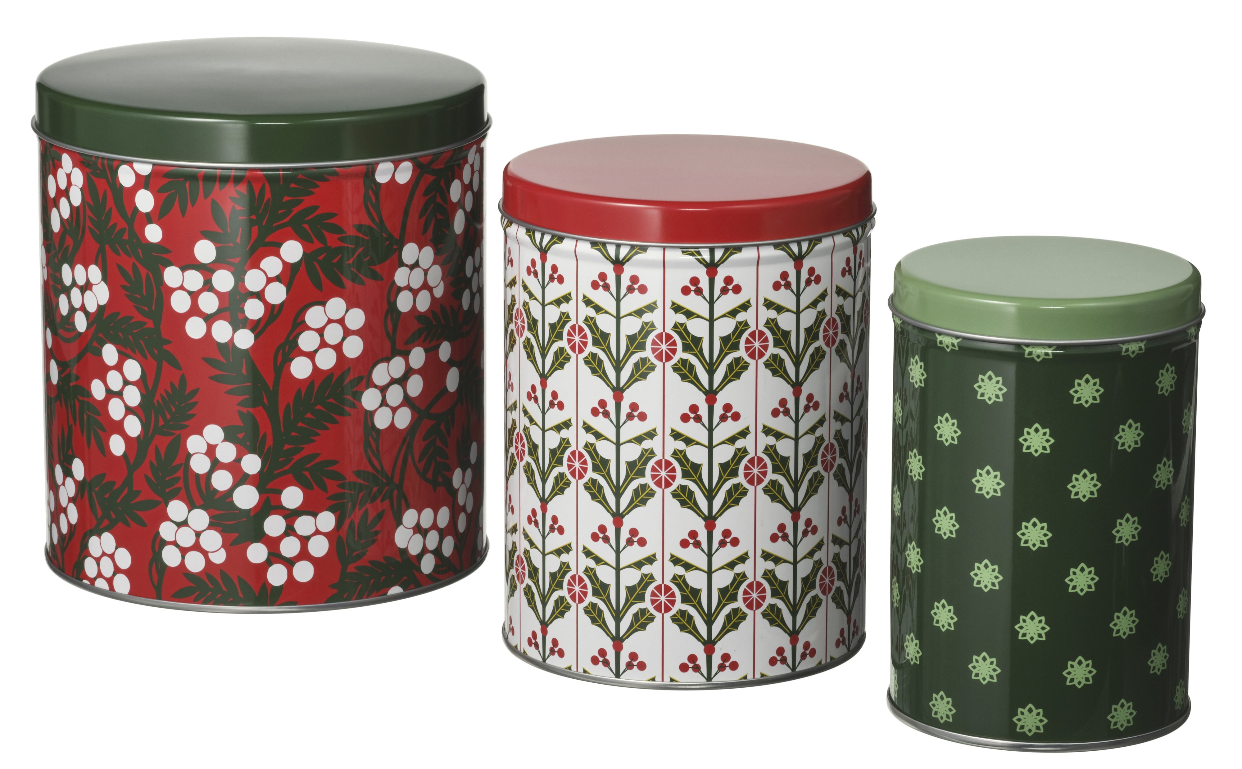 Set of 3 tins with lid