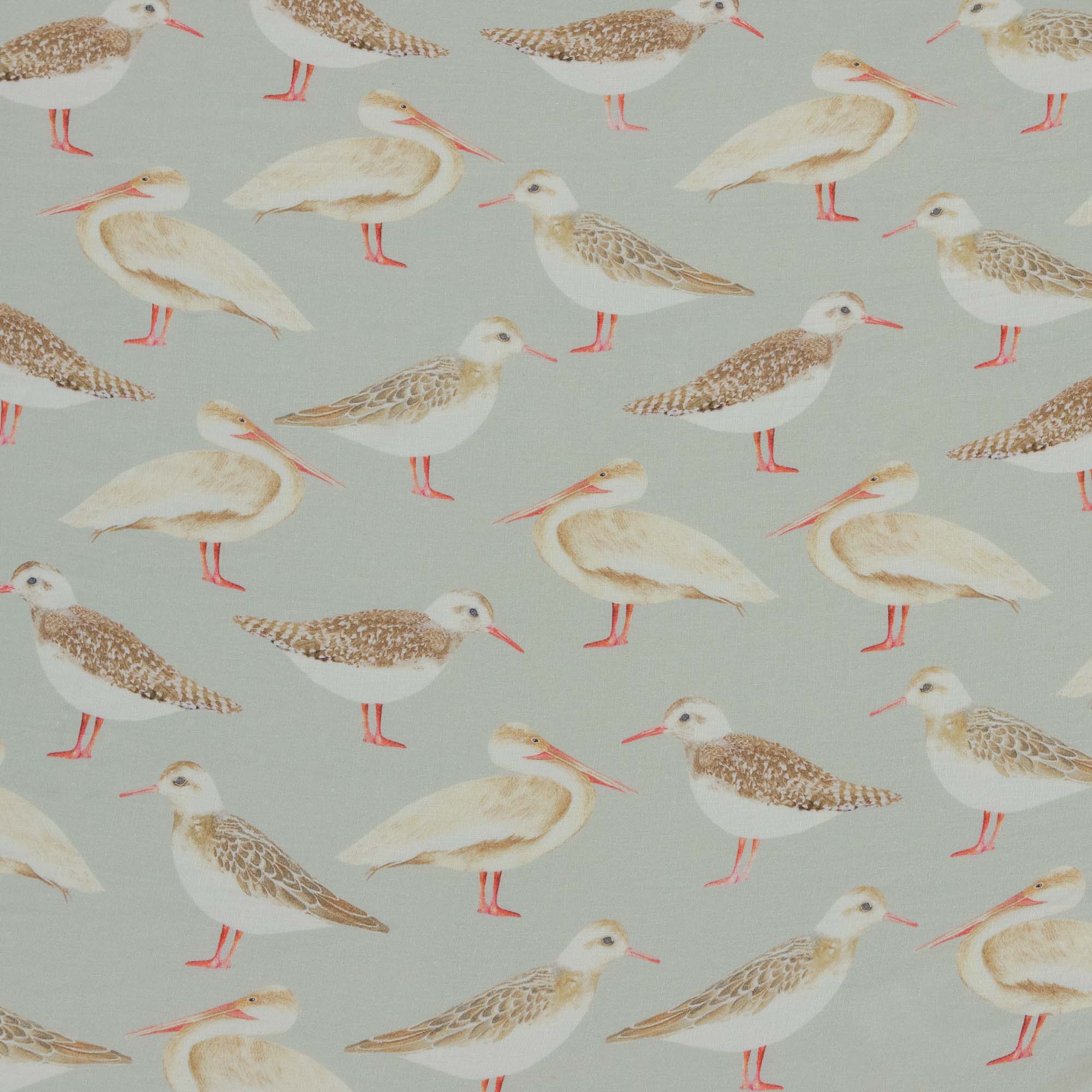 “SEAGULLS OF VIRGIN ISLANDS SEA” 100% LINEN FABRIC