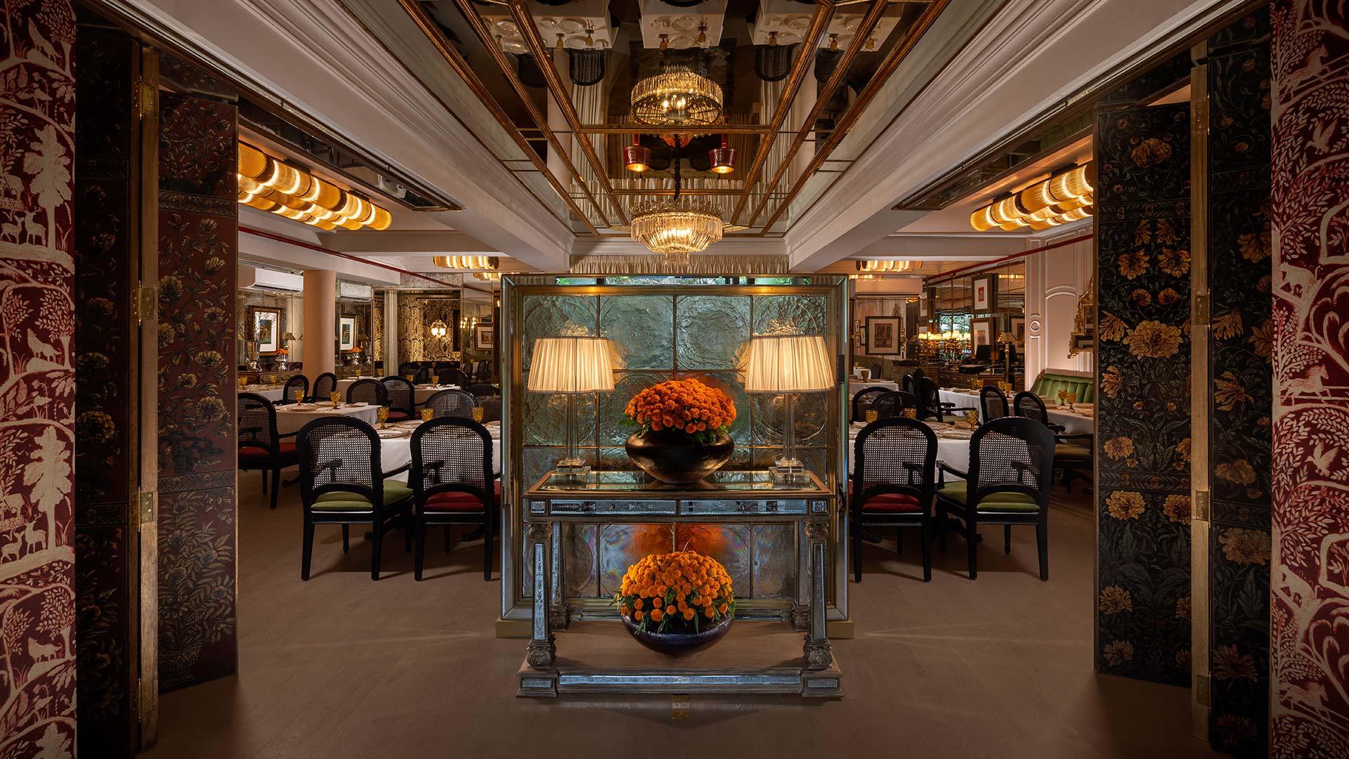 Dramatic ceiling of Kala Swasti