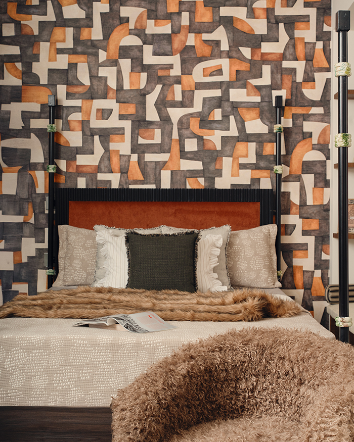 The guest room is deemed unapologetically imperfect for being full of asymmetry and joy; Photography by The Matter Studio