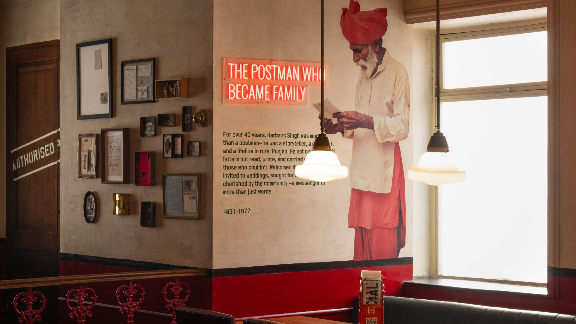 A mural titled The Postman Who Became Family honours Harbans Singh, the rural postman with four decades of service