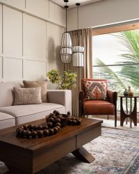 From the Persian silk carpet to modern light fittings, contrast truly looks good in this abode; Photography by Ar. Sagar Mandal of Studio Colourblind