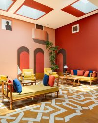 Lobby area with added skylights; Photography by Studio Noughts and Crosses