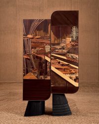 Marquetry chest by Furgonomics by Untitled Design; Photograph by Parth Gautam