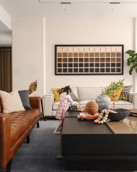 A custom ligneous artwork from Best of Bharat and a soft rug from Jaipur Rugs, perfect for kids to run around; Photography by Tarang Goyal