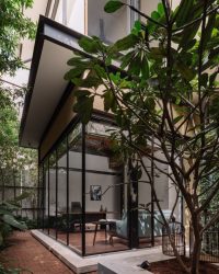 The office effortlessly camouflages with the verdancy surrounding it, demonstrating with finesse how architecture may enhance a space without playing intruder; Styling by Saniya Tadha; Photography by Ishita Sitwala